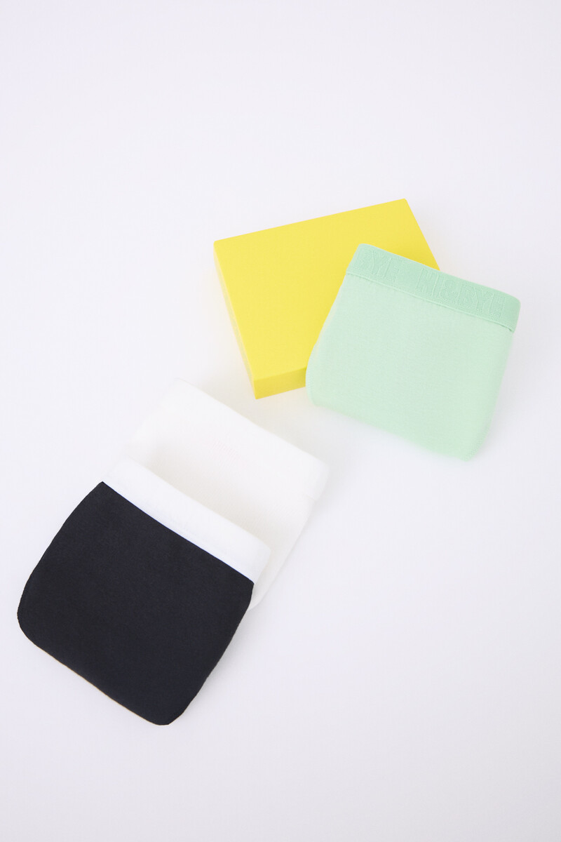Women'secret Pack 3 Tangas Negro Blanco Y Verde