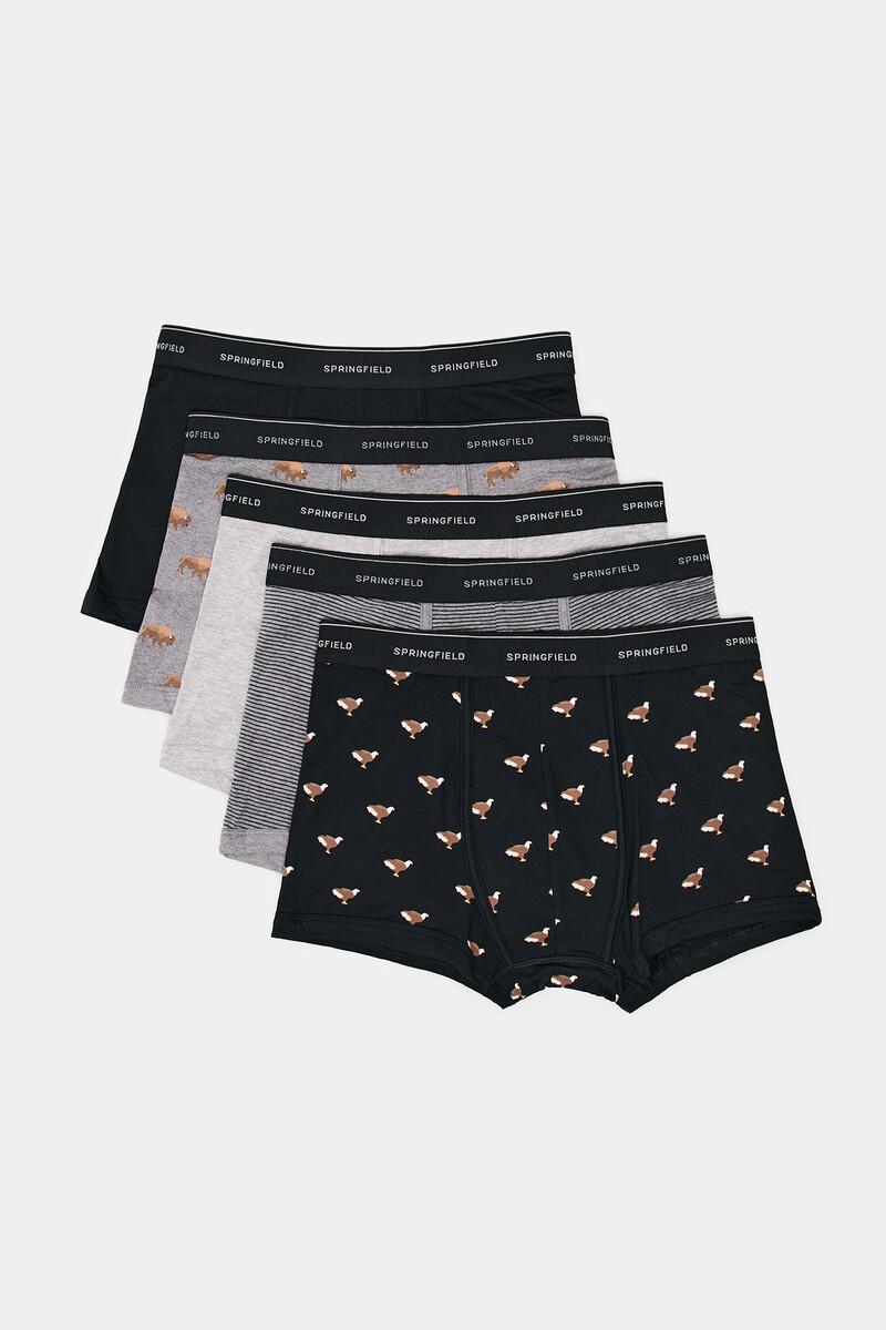 women'secret Pack 5 boxers estampados grises