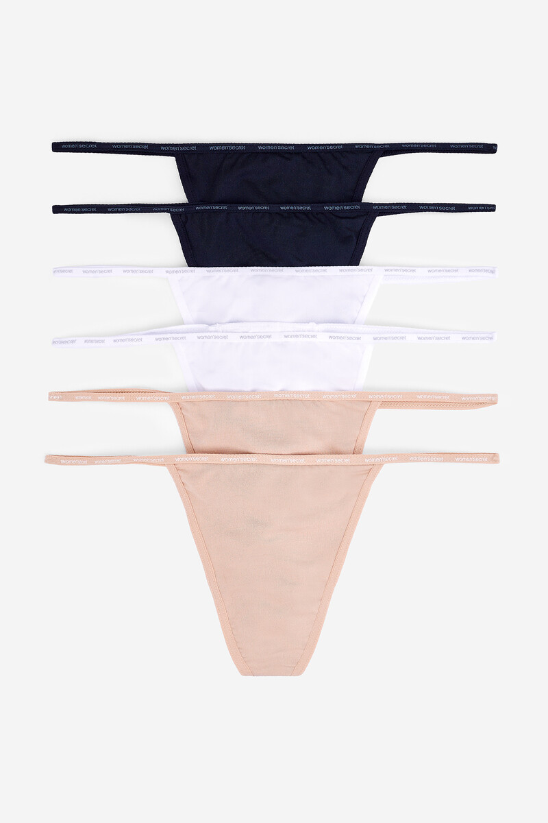 women'secret Pack 6 tangas tira de microfibra