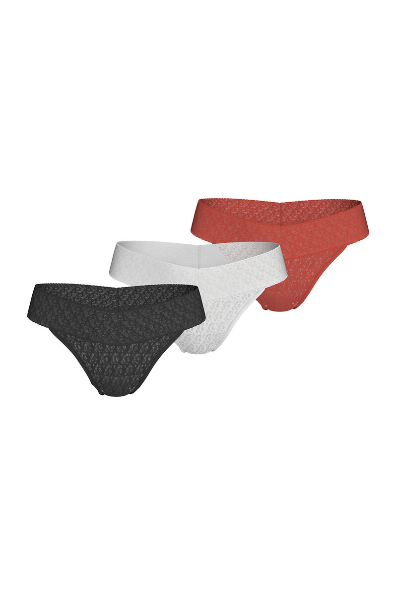 women'secret Pack de 3 bragas encaje