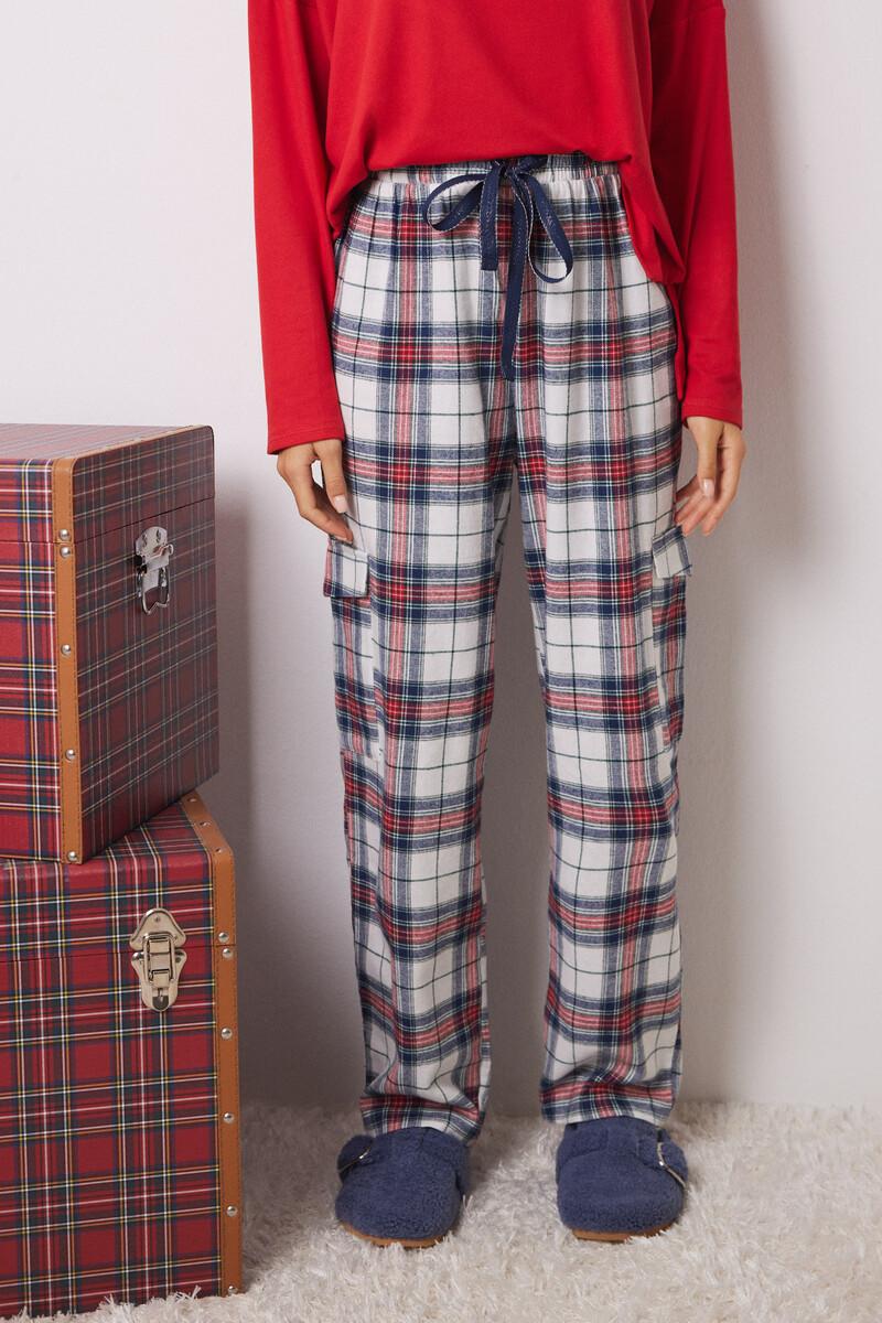 Women'secret Pantalón Cargo 100% Algodón Cuadros