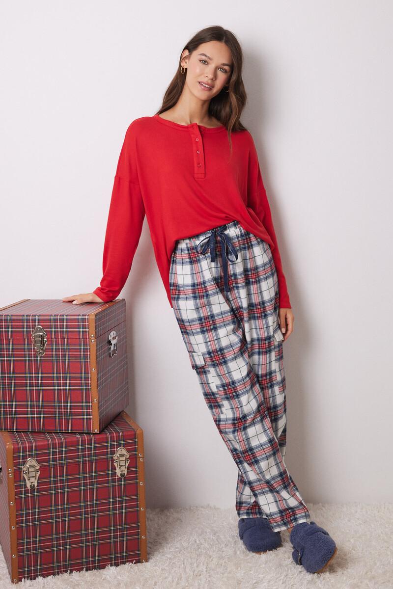 women'secret Pantalón cargo 100% algodón cuadros