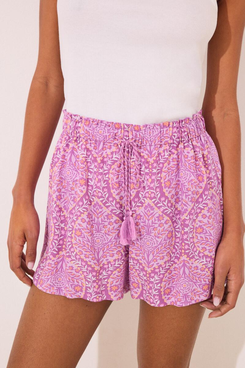 Women'secret Pantalón Corto Viscosa Estampado Boho