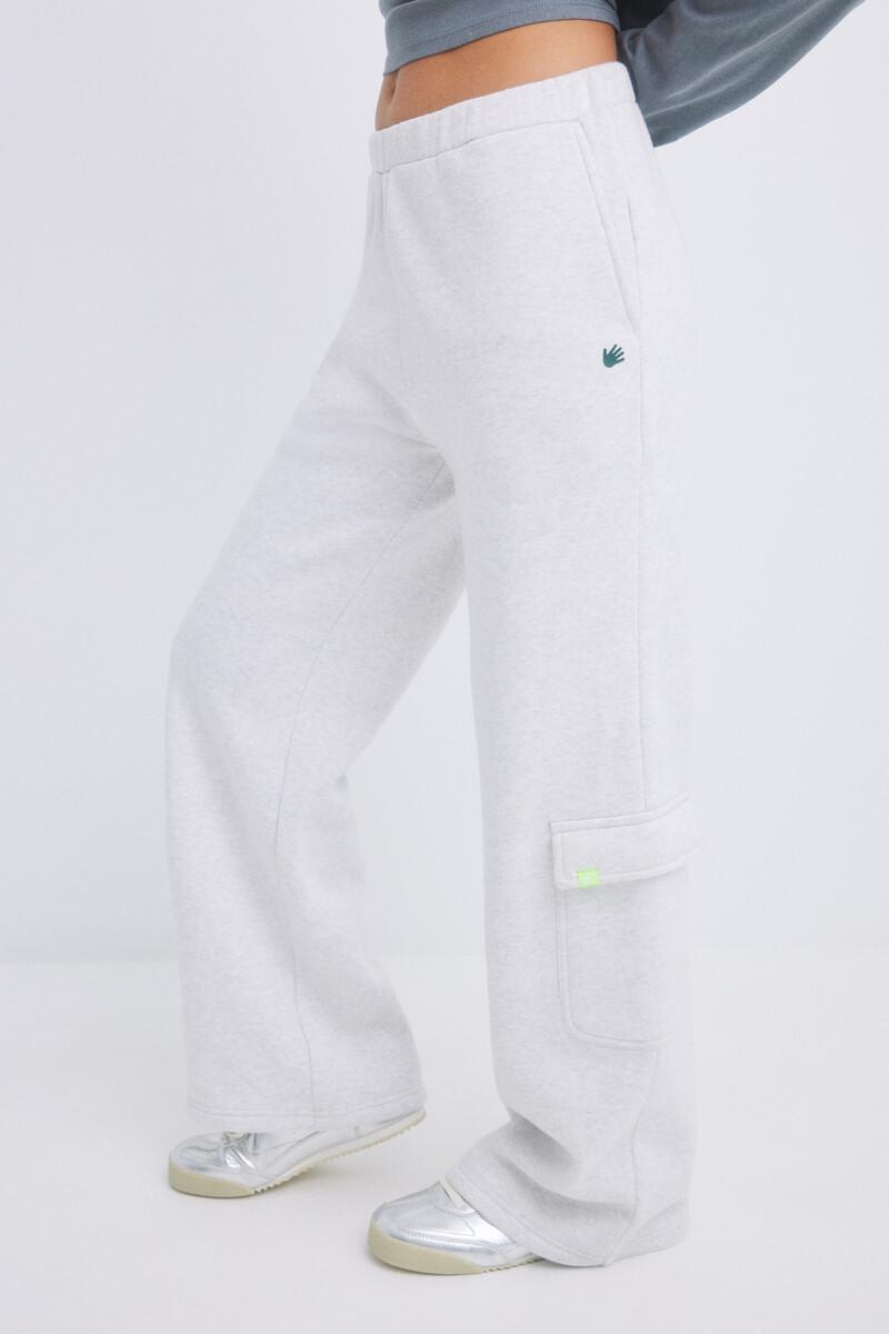 Women'secret Pantalón Flare Cargo Felpa Gris