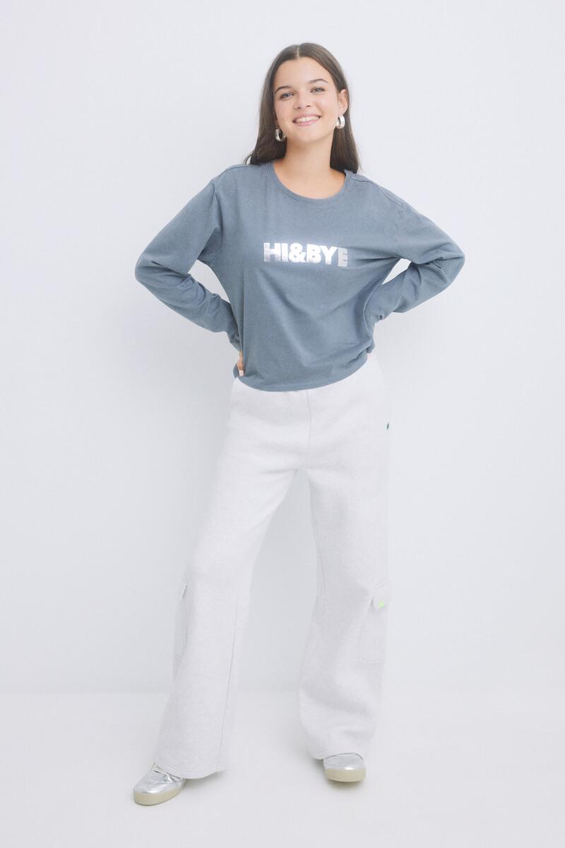 Women'secret Pantalón Flare Cargo Felpa Gris