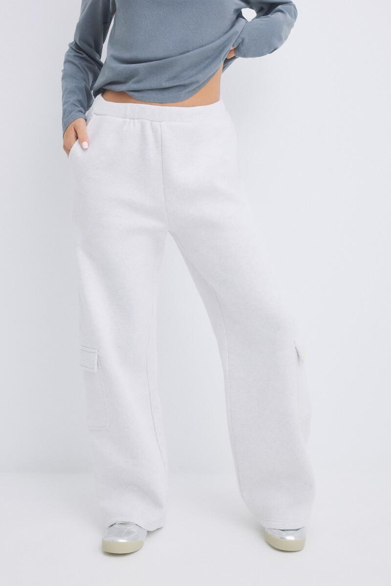 Women'secret Pantalón Flare Cargo Felpa Gris