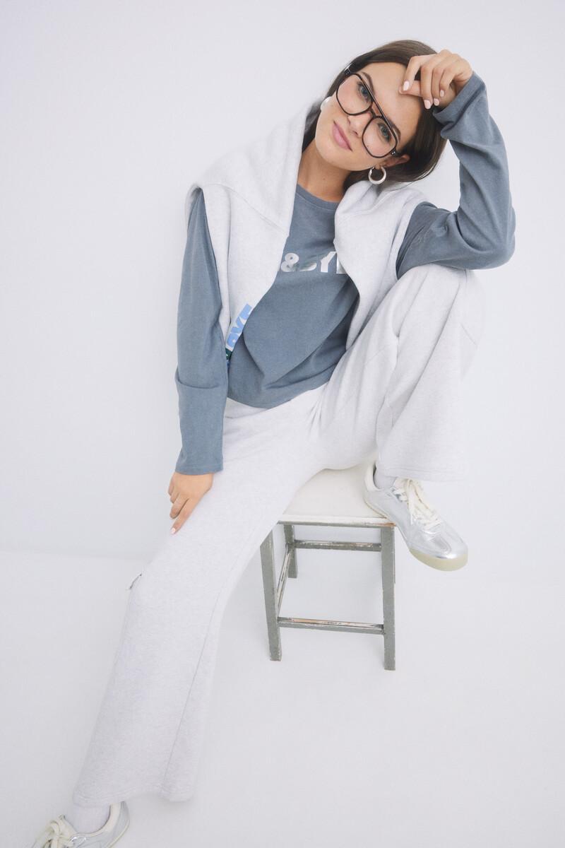 women'secret Pantalón flare cargo felpa gris