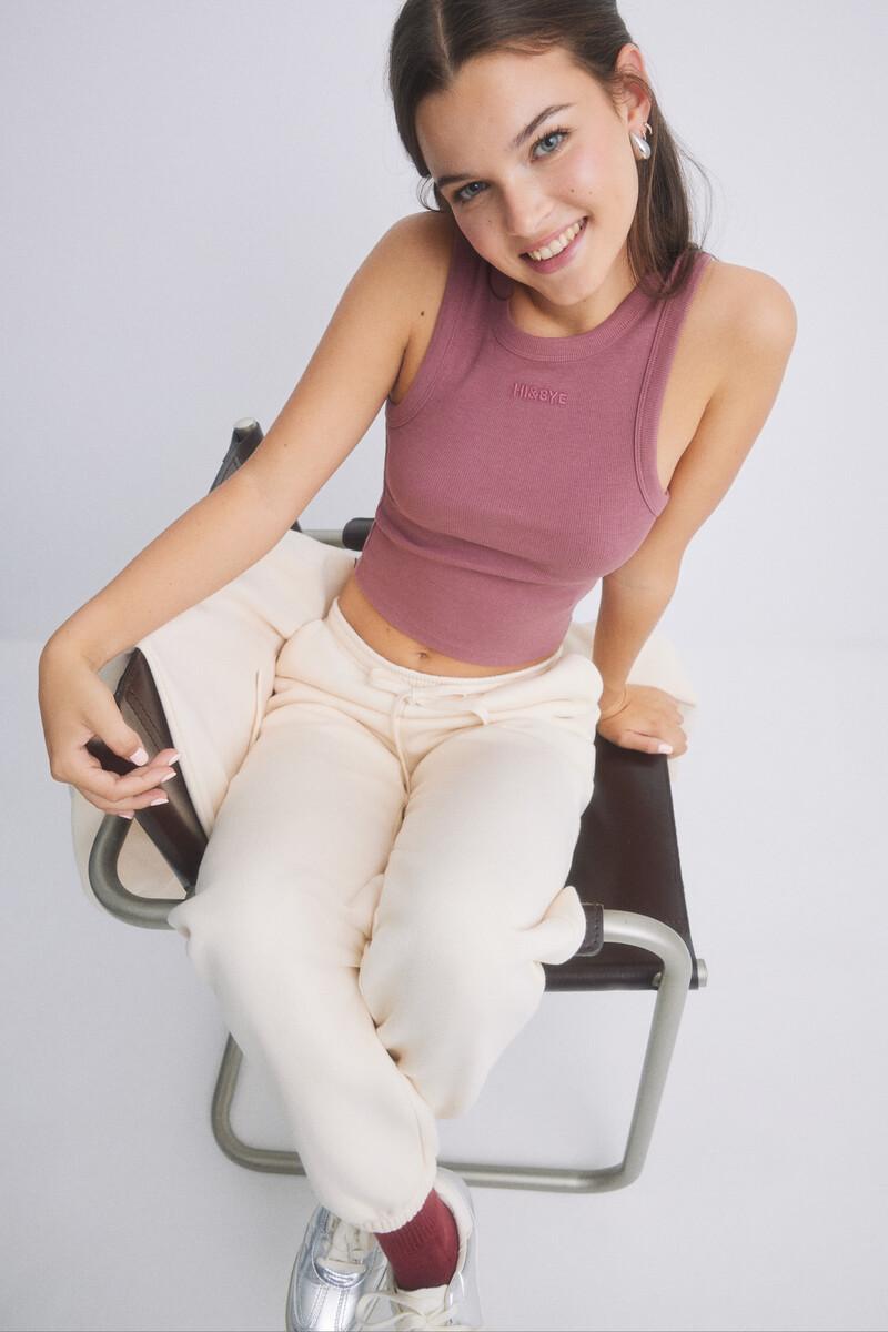 Women'secret Pantalón Jogger Felpa Amarillo Claro