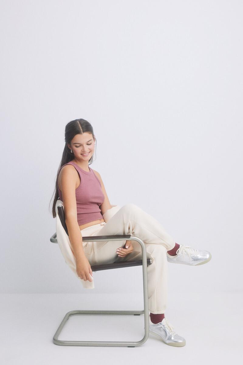 Women'secret Pantalón Jogger Felpa Amarillo Claro