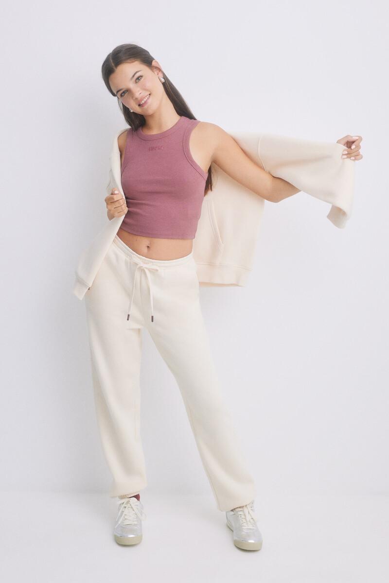 Women'secret Pantalón Jogger Felpa Amarillo Claro