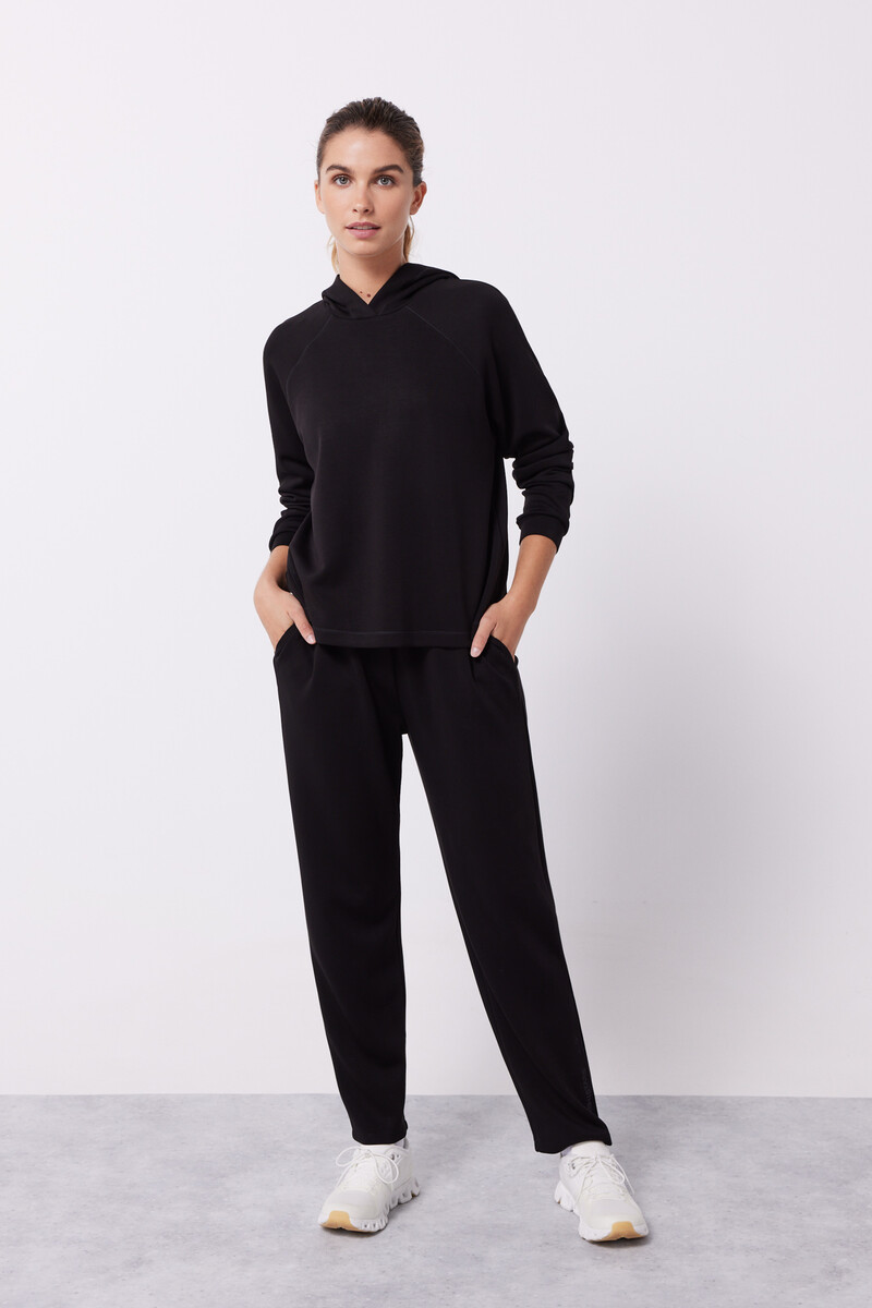 women'secret Pantalón jogger tacto suave negro
