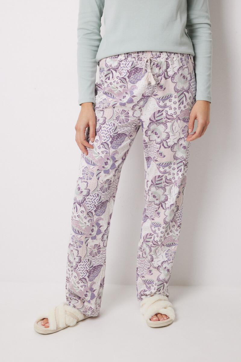 Women'secret Pantalón Largo 100% Algodón Flores
