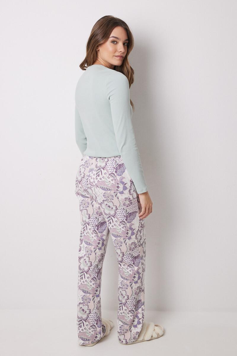 Women'secret Pantalón Largo 100% Algodón Flores