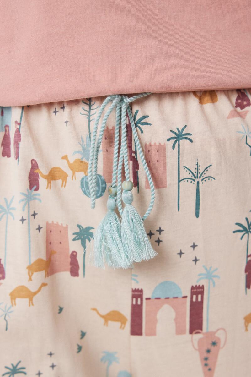 Women'secret Pantalón Largo 100% Algodón Marfil