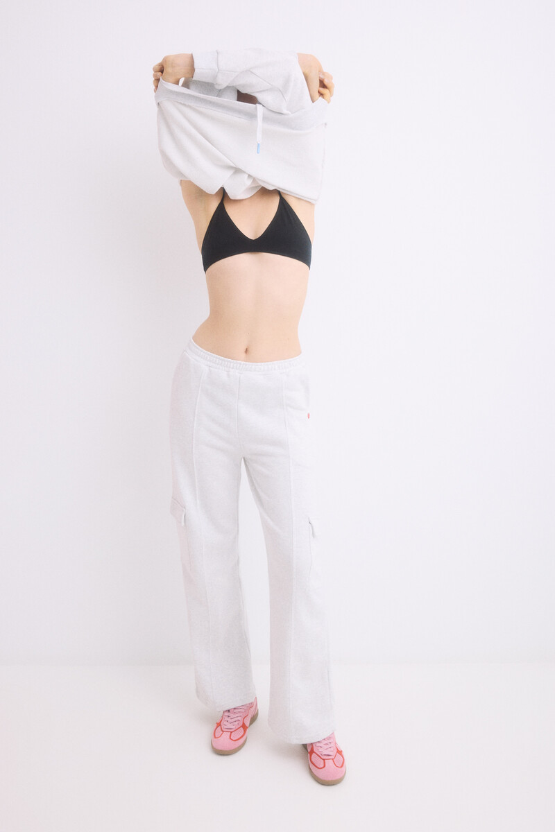 Women'secret Pantalón Largo Flare Felpa Gris