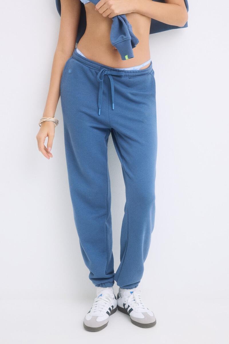 Women'secret Pantalón Largo Jogger Felpa Azul