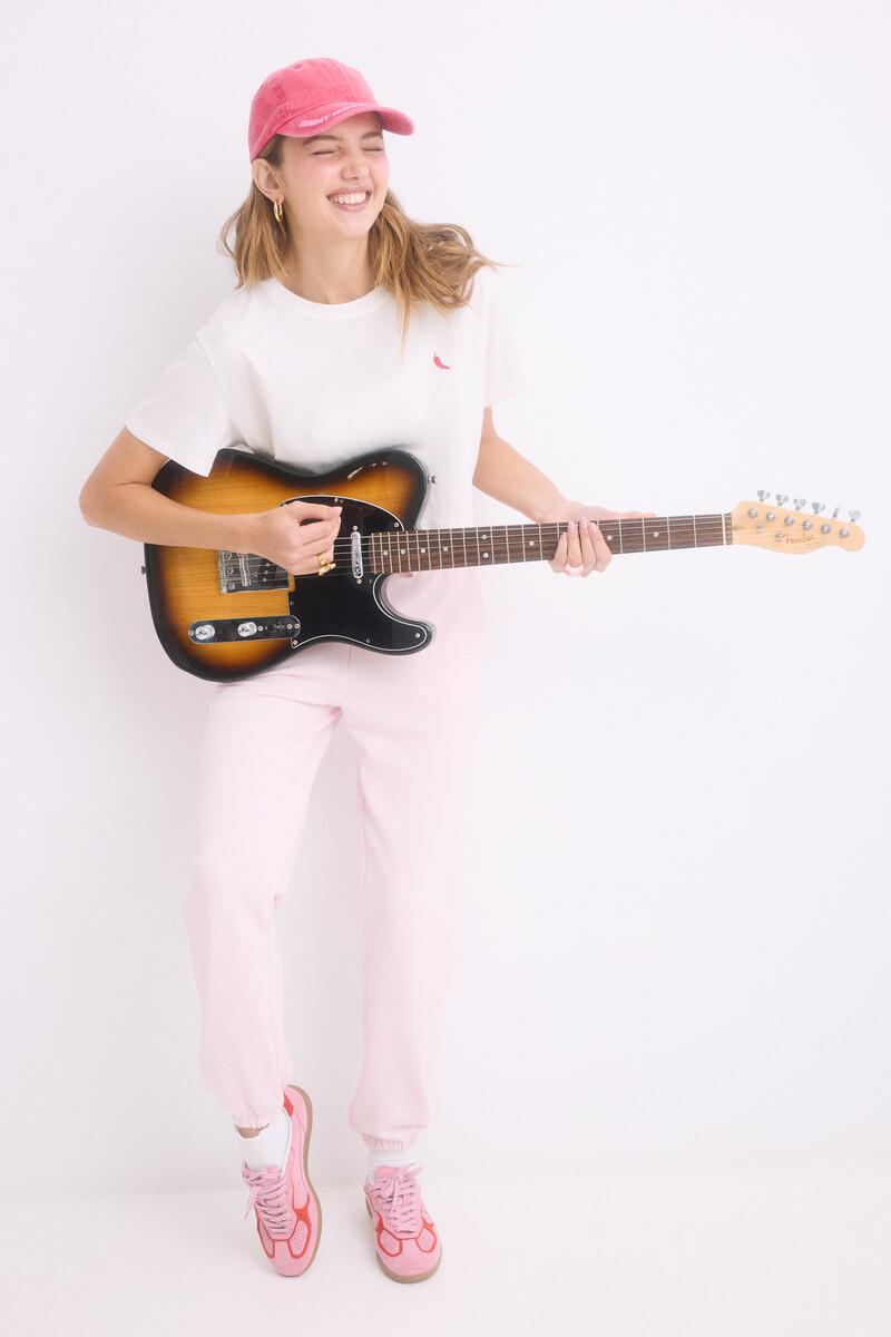 women'secret Pantalón largo jogger felpa rosa