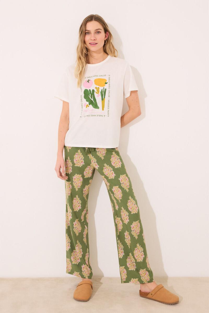 Women'secret Pantalón Largo Lounge Viscosa Flores