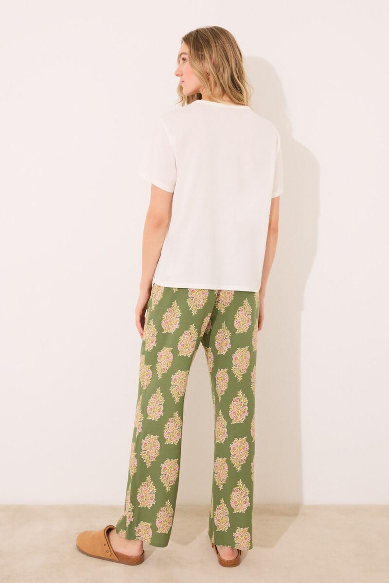 Women'secret Pantalón Largo Lounge Viscosa Flores