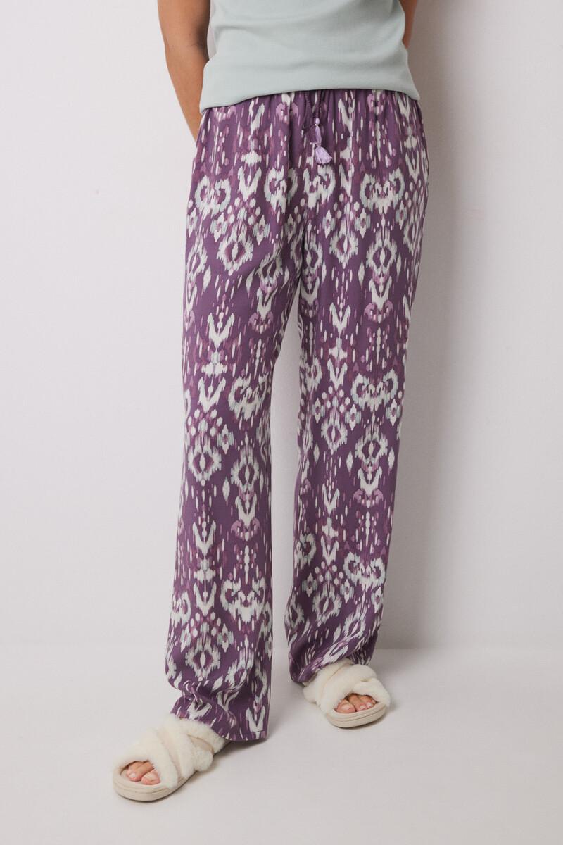 Women'secret Pantalón Largo Viscosa Estampado Ikat