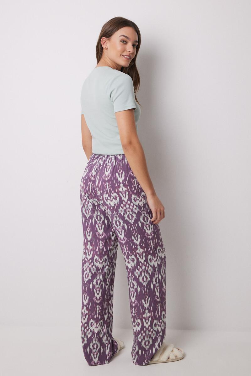 Women'secret Pantalón Largo Viscosa Estampado Ikat