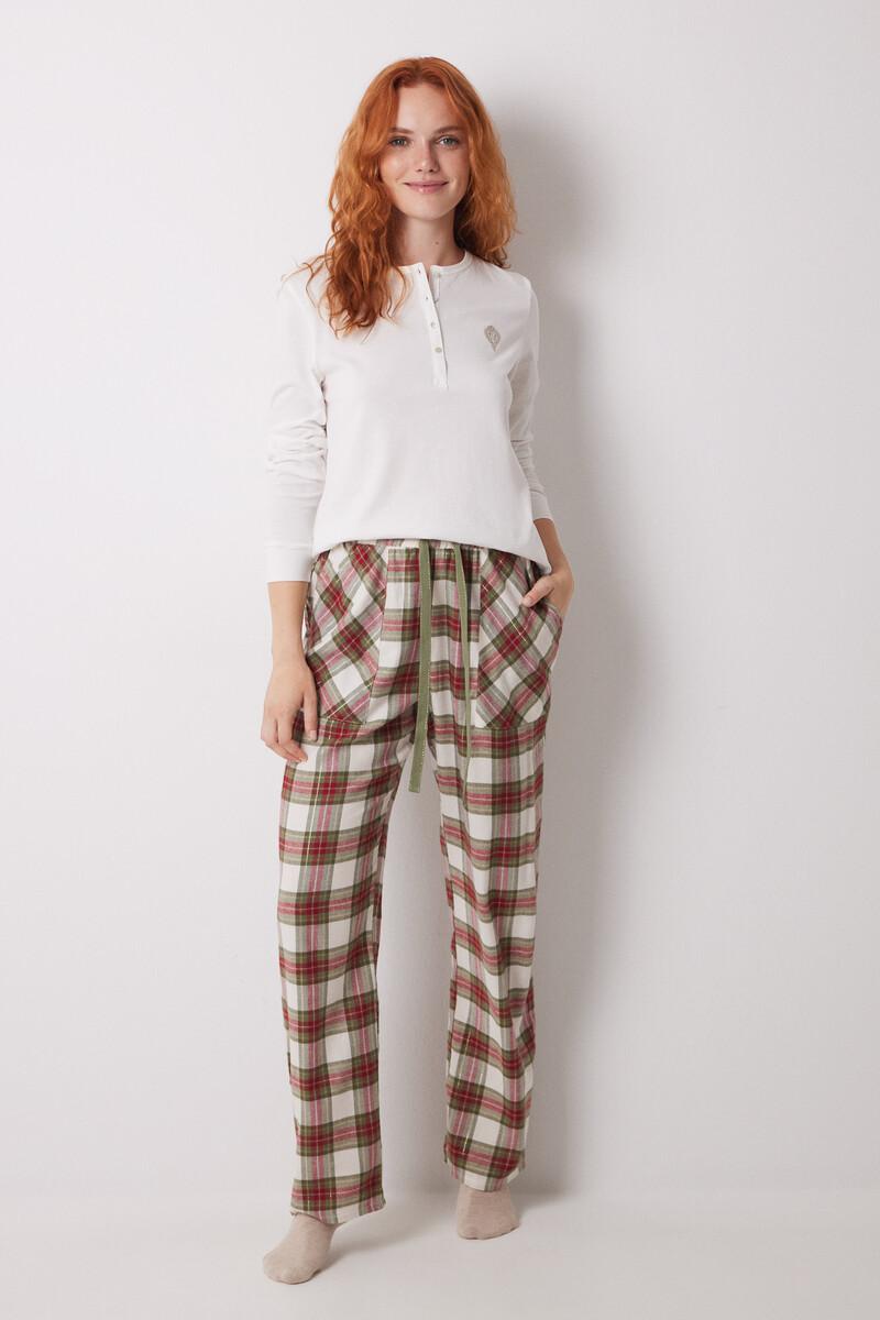 Women'secret Pantalón Pijama Cuadros Algodón Verde