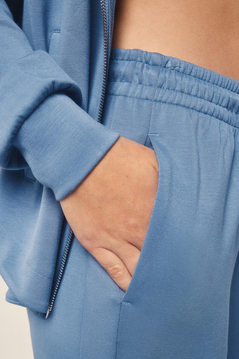 Women'secret Pantalón Recto Ancho Tacto Suave Azul