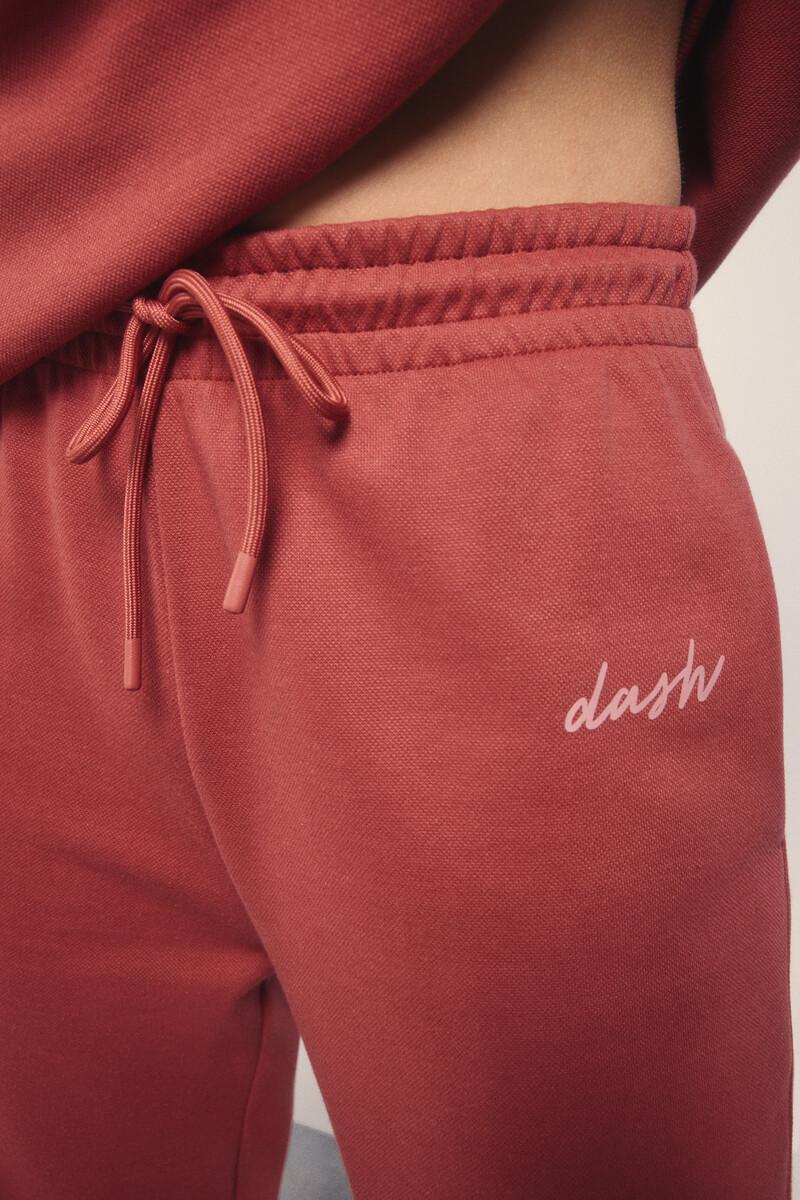 Women'secret Pantalón Recto Felpa Piqué Granate