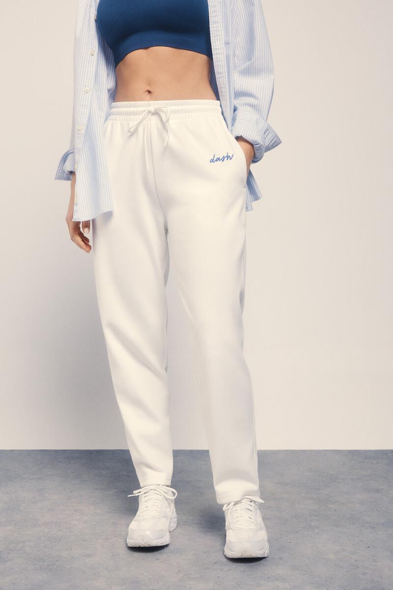 Women'secret Pantalón Recto Felpa Piqué Marfil