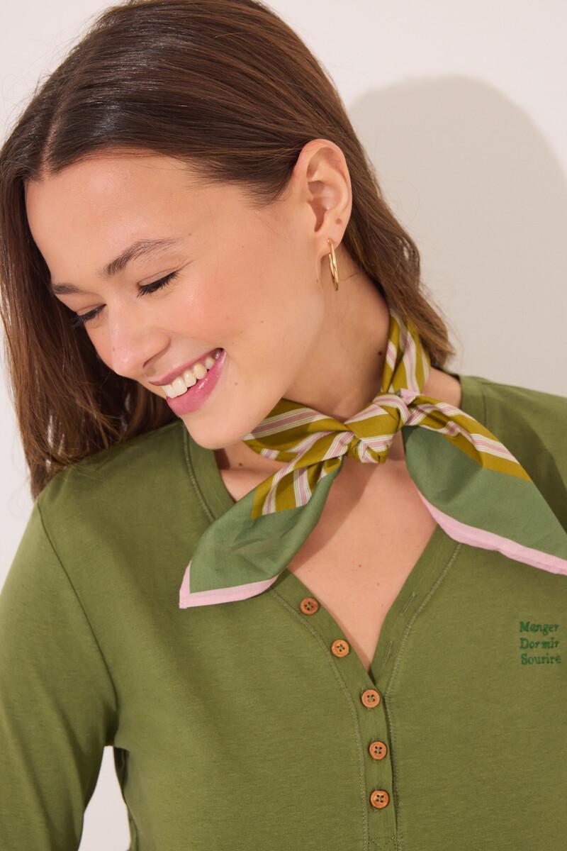 women'secret Pañuelo para cuello rayas verde