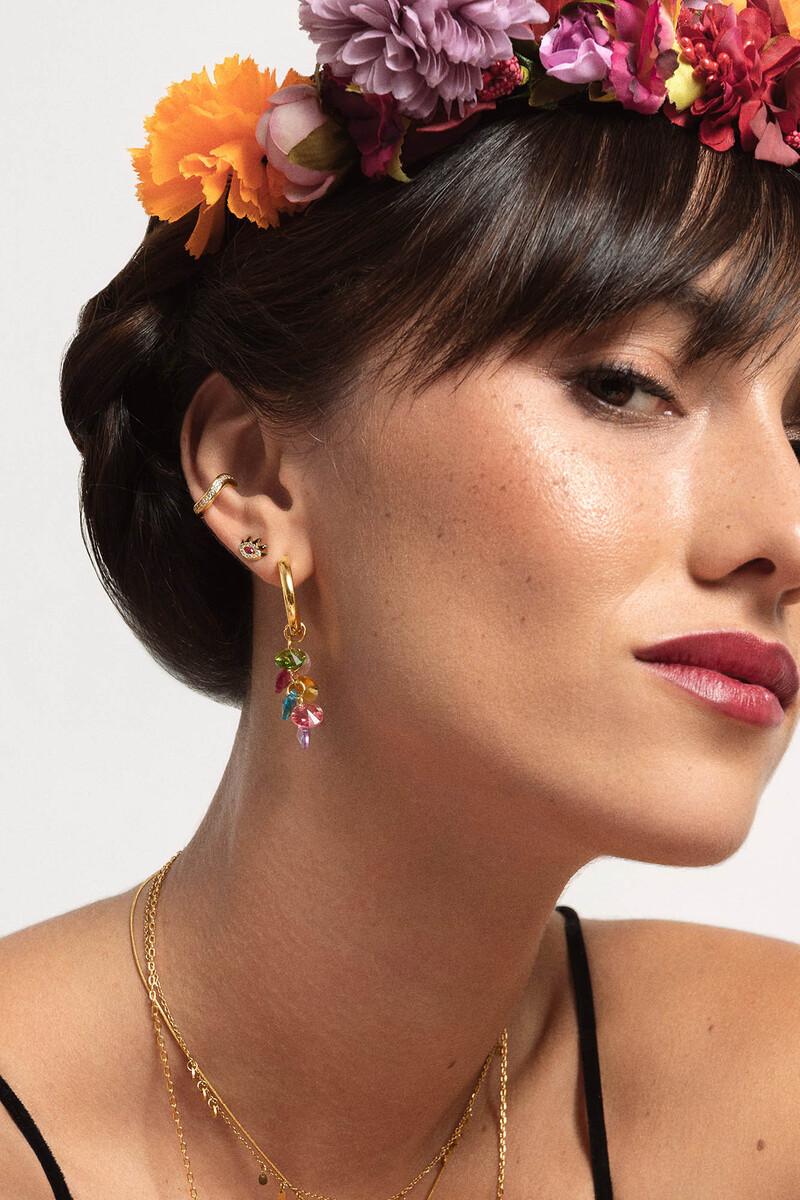 Women'secret Pendiente Suelto Eye Colors Baño Oro