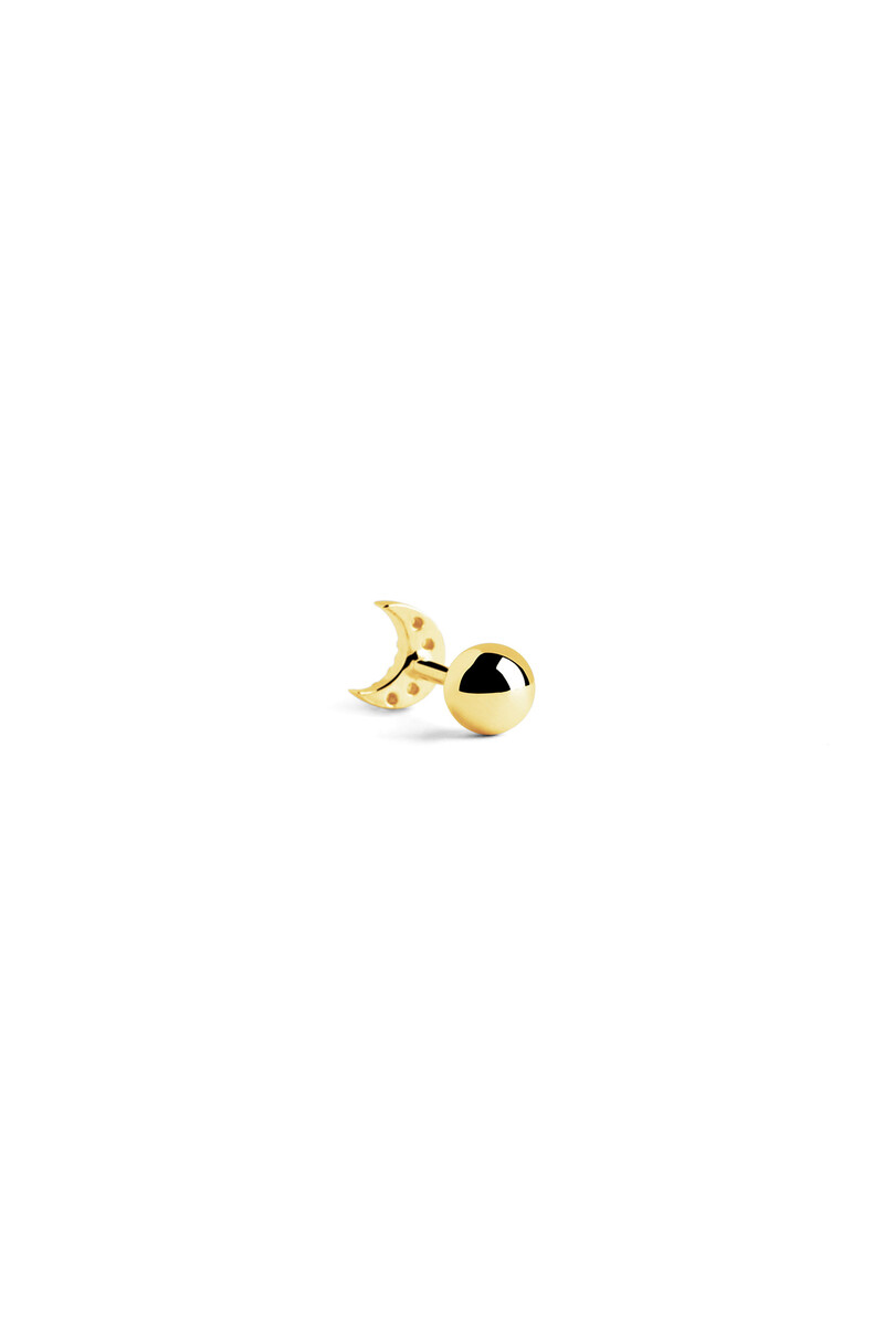 Women'secret Pendiente Suelto Mini Moon Spark Oro