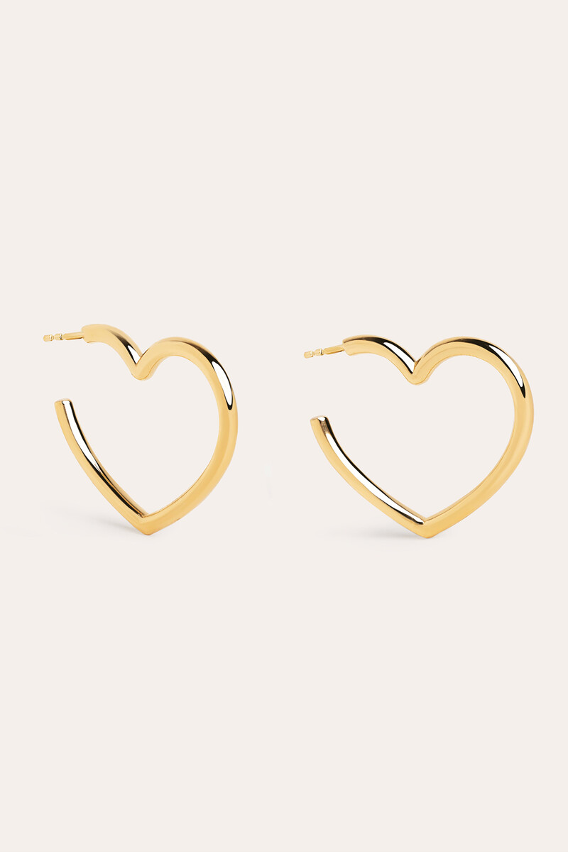 Women'secret Pendientes Aro Cuore Baño Oro