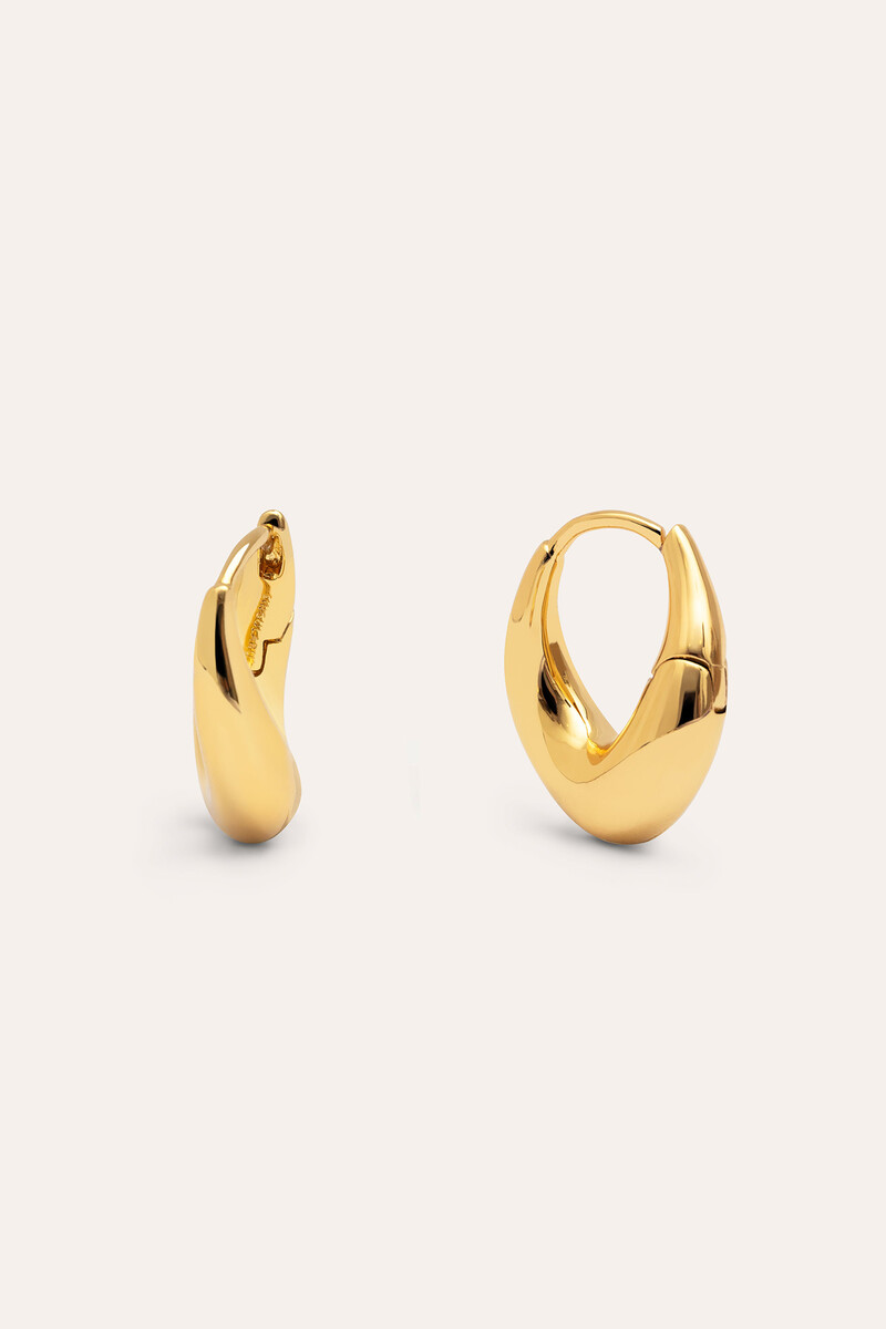 Women'secret Pendientes Organicos Twist Baño Oro