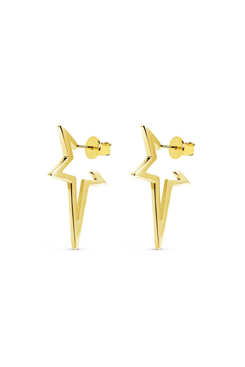 Women'secret Pendientes Star Punk Oro
