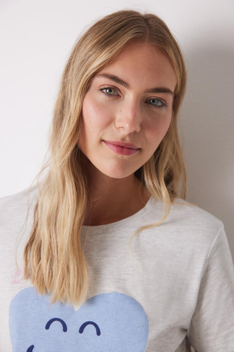 Women'secret Pijama 100% Algodón Azul Corazones