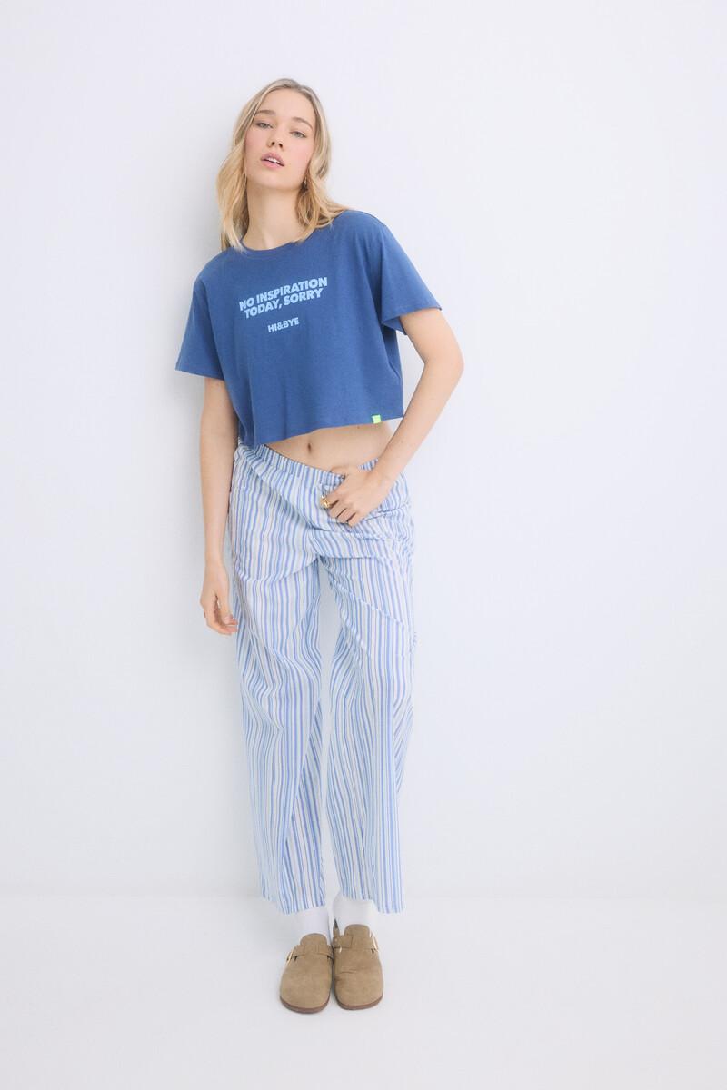 Women'secret Pijama 100% Algodón Rayas Azul