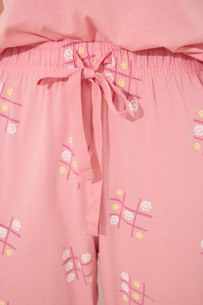 Women'secret Pijama 100% Algodón Rosa Smiley