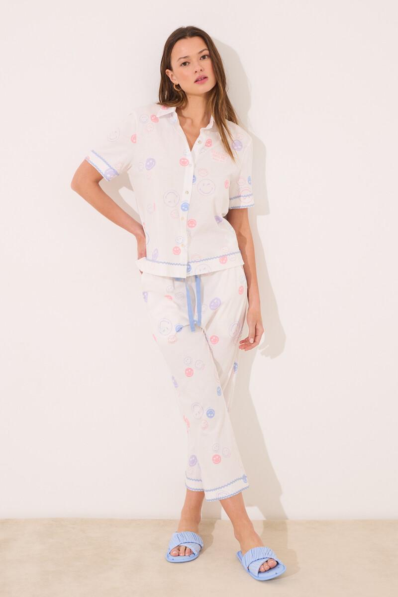 women'secret Pijama camisero 100% algodón Smiley