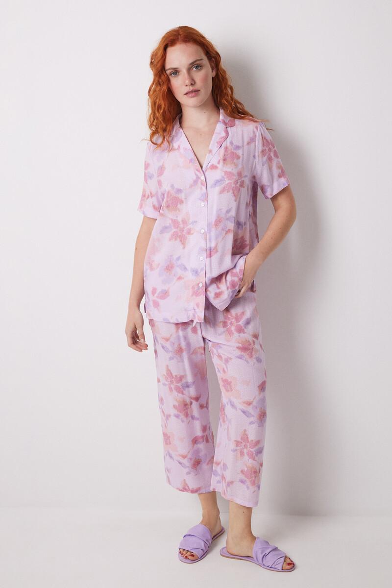 Women'secret Pijama Camisero Capri Viscosa Flores
