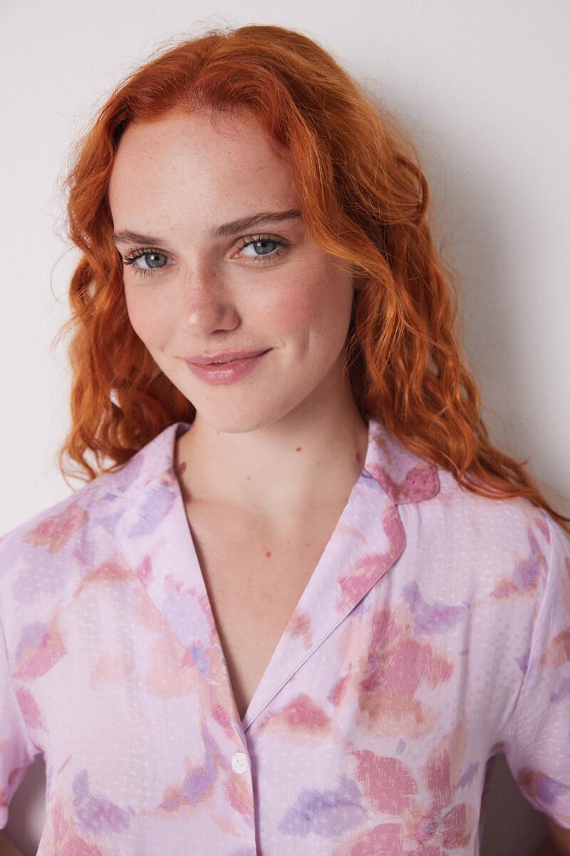 Women'secret Pijama Camisero Capri Viscosa Flores