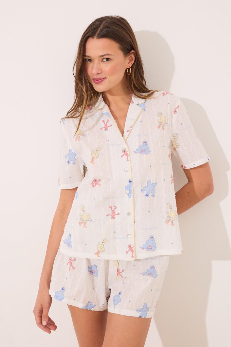 women'secret Pijama camisero corto "Barrio Sésamo"