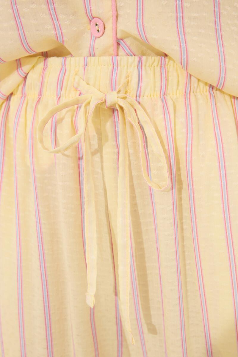 Women'secret Pijama Camisero Satén Rayas Smiley