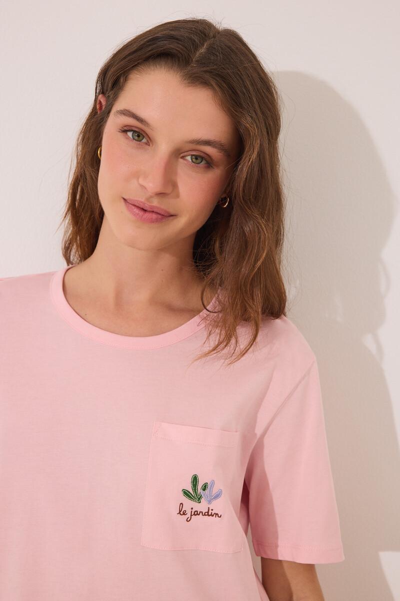 Women'secret Pijama Capri 100% Algodón Rosa Macetas