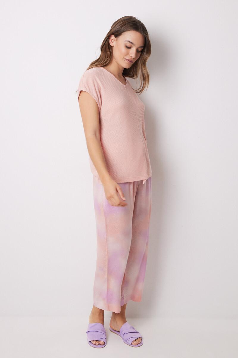 women'secret Pijama Capri estampado tiedye naranja