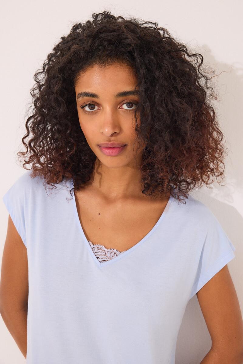 Women'secret Pijama Capri Viscosa Azul Rayas