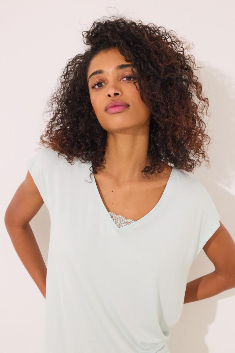 Women'secret Pijama Capri Viscosa Verde Rayas