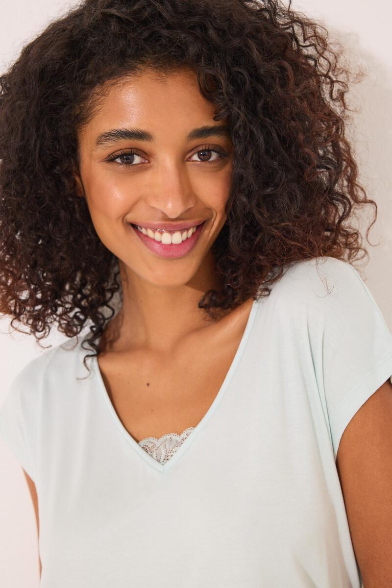 Women'secret Pijama Capri Viscosa Verde Rayas