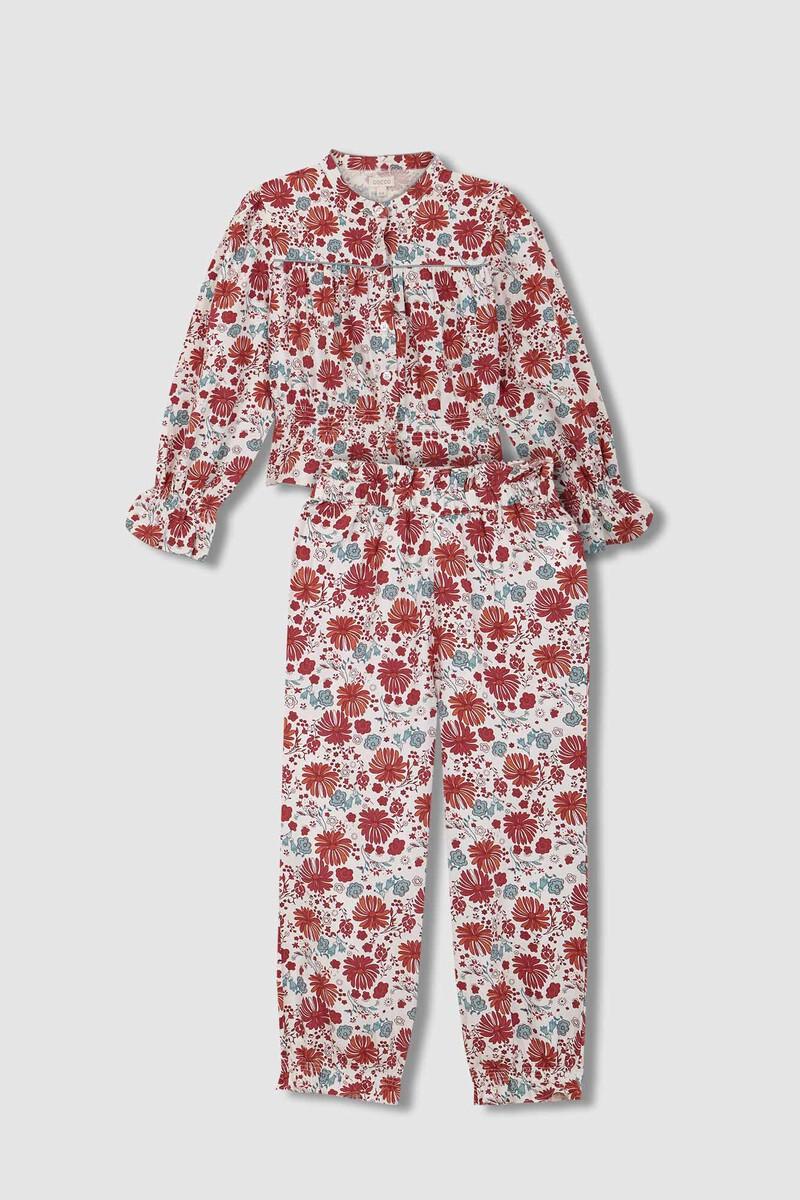 Women'secret Pijama Con Estampado De Flores Rosa