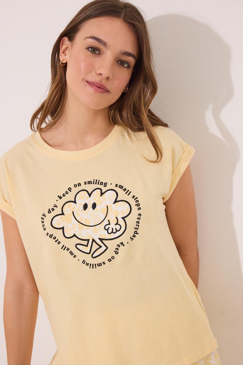 Women'secret Pijama Corto Algodón Smiley Amarillo